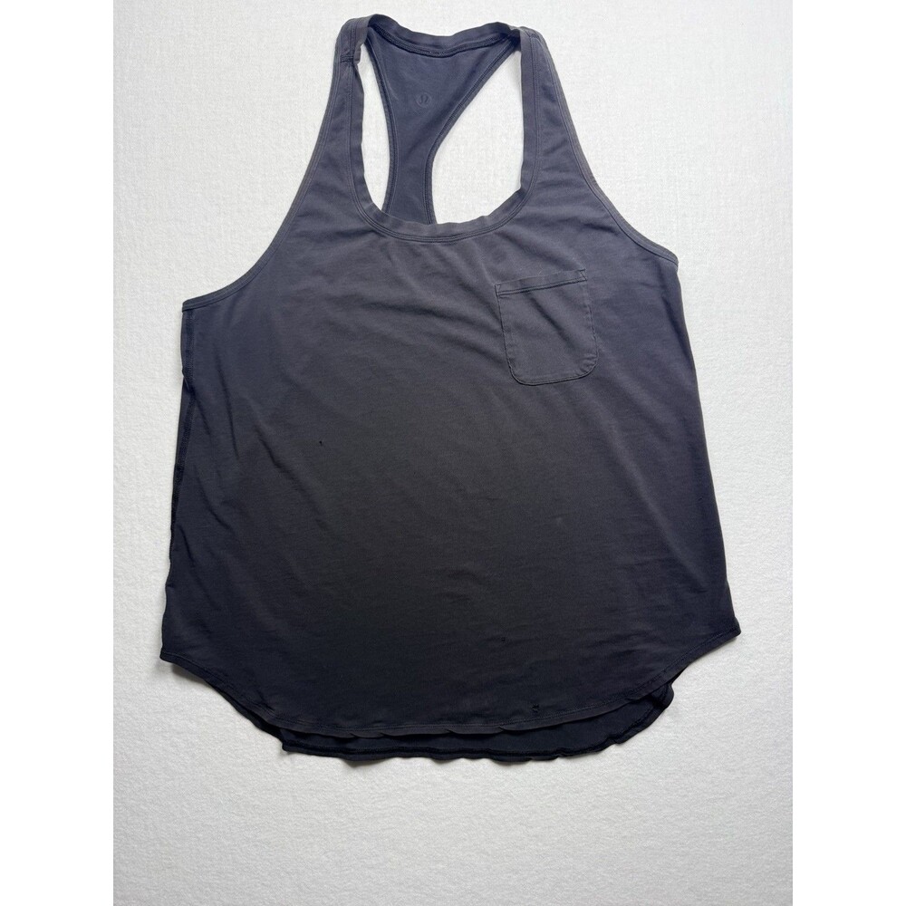 Lululemon Black Racerback Tank Top Pocket Activewear Women’s Large